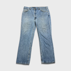 Vintage 90s Levi's 547 Jeans Mens 38x30 Blue Light Wash White Tab Straight Leg Relaxed Fit Denim