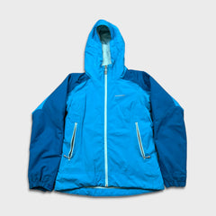 Patagonia Jacket Womens Medium Blue Spell Out Full Zip Outdoor Lined