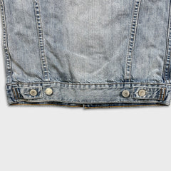Levi's Vest Jacket Womens Small Blue Light Wash Sleeveless Jean Denim Trucker