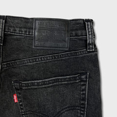 Levi's 512 Jeans Men 31x28 Black Slim Taper Leg Dark Wash Distress Stretch Denim Pants