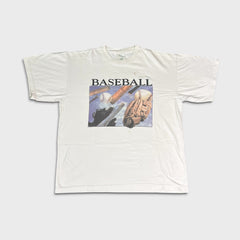 Vintage 90s Baseball T Shirt Mens XL White Classic Sports Graphic Retro MLB Tee