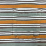 Beams Plus Pocket T Shirt Mens Small Orange Striped Short Sleeve Tee