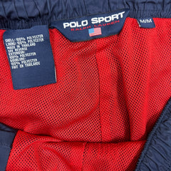 Vintage 90s Polo Sport Ralph Lauren Track Pants Mens Medium Blue Lined Jogger