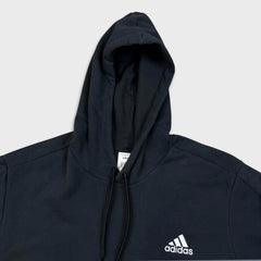 Adidas Essentials Hoodie Mens XL Black Stripe Lightweight Hooded Sweater