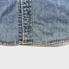 Vintage 90s Levi's Denim Shirt Mens Medium Blue Double Pocket Sleeveless Button Up Vest