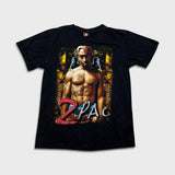 Vintage Y2K 2Pac T Shirt Mens Large Black Full Print Faded Tupac Shakur Rap Tee