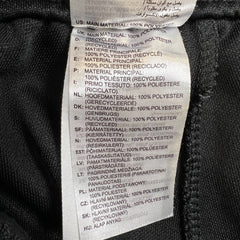Adidas Track Pants Mens Medium Black 3 Stripe Spell Out Training Athletic Jogger