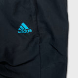 Adidas Track Pants Mens Medium Black 3 Stripe Spell Out Training Straight Leg