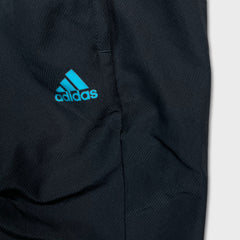 Adidas Track Pants Mens Medium Black 3 Stripe Spell Out Training Straight Leg