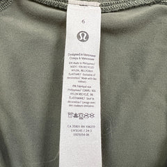 Lululemon It’s Rulu Run Cropped Half Zip Womens Size 6 Green Thumbholes Jacket