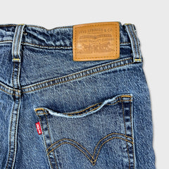 Levi's Ribcage Straight Ankle Jeans Womens 28x27 Blue High Rise Medium Wash Denim Pants