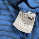 KAWS x Uniqlo BFF Striped Tee Mens Large Blue Embroidered Logo Short Sleeve Tee