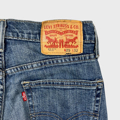 Levi's 511 Jean Mens 29x32 Blue Slim Fit Mid Rise Medium Wash Stretch Denim Pants