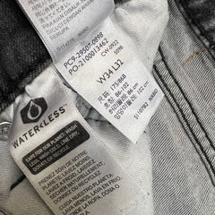 Levi's 502 Jeans Mens 34x30 Grey Regular Taper Fit Stretch Stone Wash Fade Denim Pants