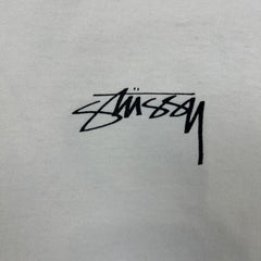 Stussy T Shirt Mens Medium White Have A Good Vibe Double Sided Care Label Tee