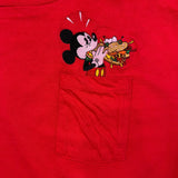 Vintage 90s Disney Mickey Mouse T Shirt Mens Large Red USA Single Stitched Tee