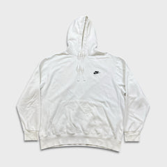 Nike Sportswear Hoodie Mens XL White Swoosh Fleece Pullover Hooded Sweatshirt