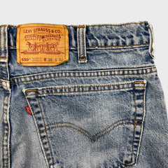 Vintage 90s Levi's 550 Jeans Men 36x27 Blue Relaxed Fit Tapered Leg Faded Denim Pants