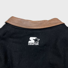 Vintage 90s Pro Line Starter San Francisco 49ers Leather Jacket Mens XL Black NFL Football Letterman Varsity