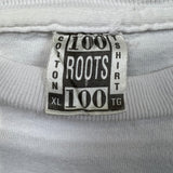 Vintage 1992 Roots Canada T Shirt Mens XL White USA Single Stitched Graphic Tee