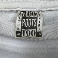 Vintage 1992 Roots Canada T Shirt Mens XL White USA Single Stitched Graphic Tee