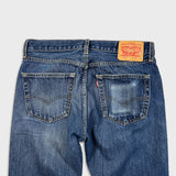 Levi's 505 Jeans Mens 34x30 Blue Regular Fit Straight Leg Dark Wash Faded Denim Pants