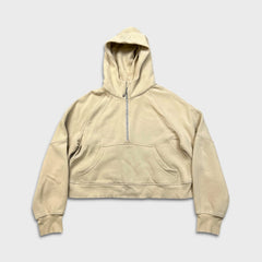 Lululemon Scuba Oversized 1/2 Zip Hoodie Womens Medium Beige Hooded Sweater