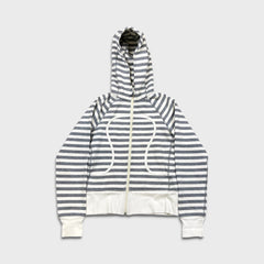Lululemon Scuba Hoodie Womens Size 4 White Striped Full Zip Hooded Sweater