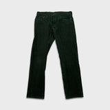 Levi's 502 Pants Mens 34x31 Green Corduroy Tapered Stretch Regular Fit Mid Rise