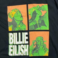 Billie Eilish T Shirt Mens Large Black 3 Photo Logo Portrait Graphic Band Tee