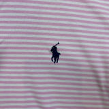Polo Ralph Lauren Shirt Mens Large Pink Pima Soft Touch Pony Stripe Short Sleeve