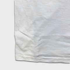 Vintage 80s Blank T Shirt Mens Medium White Single Stitch Basic Short Sleeve Tee
