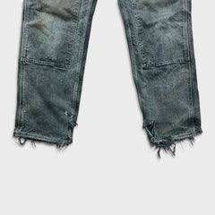 Vintage 90s Carhartt Pants Mens 34x34 Black Original Fit Double Knee Distressed USA