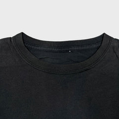 Vintage Y2K Blank T Shirt Mens Large Black Sun Faded Distressed Short Sleeve Tee