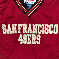 Vintage Champion NFL Pro Line San Francisco 49ers Jacket Mens Small Red 90s Pullover
