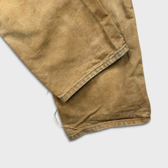 Carhartt Pants Mens 34x32 Beige Carpenter Thrashed Workwear Hammer Loop Canvas