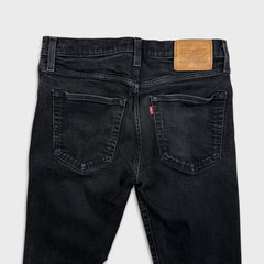 Levi's 512 Jeans Mens 31x26 Black Slim Taper Leg Dark Wash Mid Rise Stretch Denim Pants