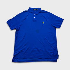 Polo Ralph Lauren Shirt Mens 2XL Blue Pony Cotton Casual Preppy Short Sleeve
