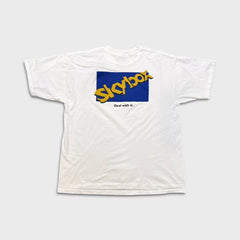 Vintage Y2K Fleer SkyBox Trading Cards T Shirt Mens XL White Double Sided Promo Tee
