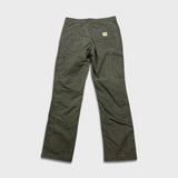 Carhartt Pants Mens 30x32 Green Double Knee Relaxed Fit Rugged Flex Workwear