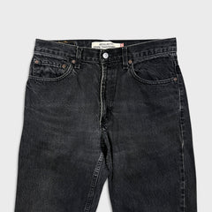 Vintage Y2K Levi's 505 Jeans Mens 33x30 Black Regular Fit Straight Leg Dark Wash Denim Pants