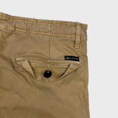 G-Star Raw Pants Mens 34x34 Beige Straight Leg Utility Cargo Casual Trousers
