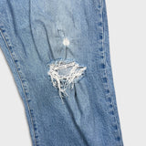 Levi's Ribcage Straight Jean Womens 32x27 Blue Distressed High Rise Light Wash Denim Pants