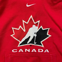 Vintage Y2K Nike Team Canada Hoodie Mens Small Red Center Swoosh Hockey NHL Pullover