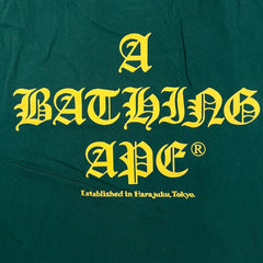 A Bathing Ape BAPE Mens XL Green World Gone Mad Harajuku Tokyo T Shirt