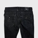 True Religion Ricky Jeans Mens 34x29 Black Relaxed Straight Leg Dark Wash Denim Pants