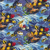 Vintage Y2K Tropical Bahamas Shirt Mens XL Blue Hawaiian Fish Sea Button Up