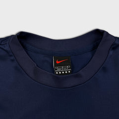 Vintage 90s Nike Sportswear T Shirt Mens Large Blue USA Swoosh Athletic Tee