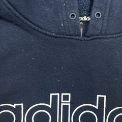 Adidas Hoodie Mens Large Blue Essentials Spell Out Hooded Sweater