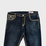 Vintage Y2K True Religion Jeans Mens 36x30 Big T World Tour Dark Wash Flap Pocket Denim Pants